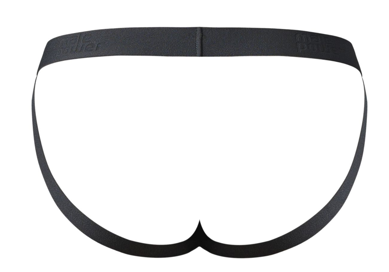 Male Power 348-304 Open Ended Jock Open Front Elastic Cock Ring Color Black