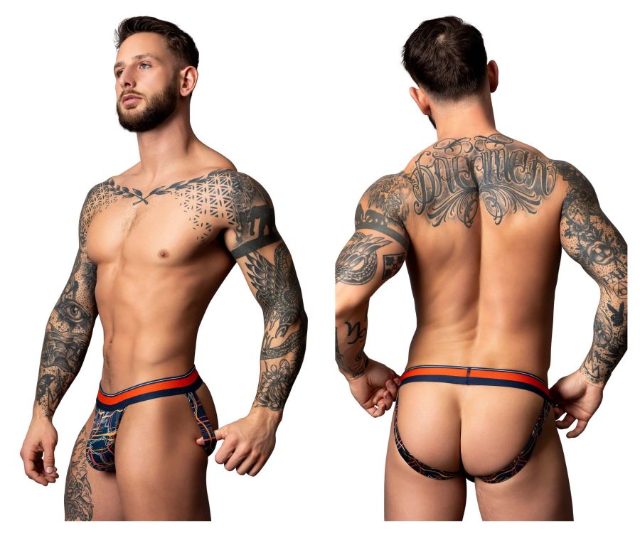 Male Power 349-299 Soo Cumfy Jock Color Navy-Orange