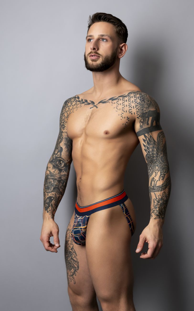 Male Power 349-299 Soo Cumfy Jock Color Navy-Orange