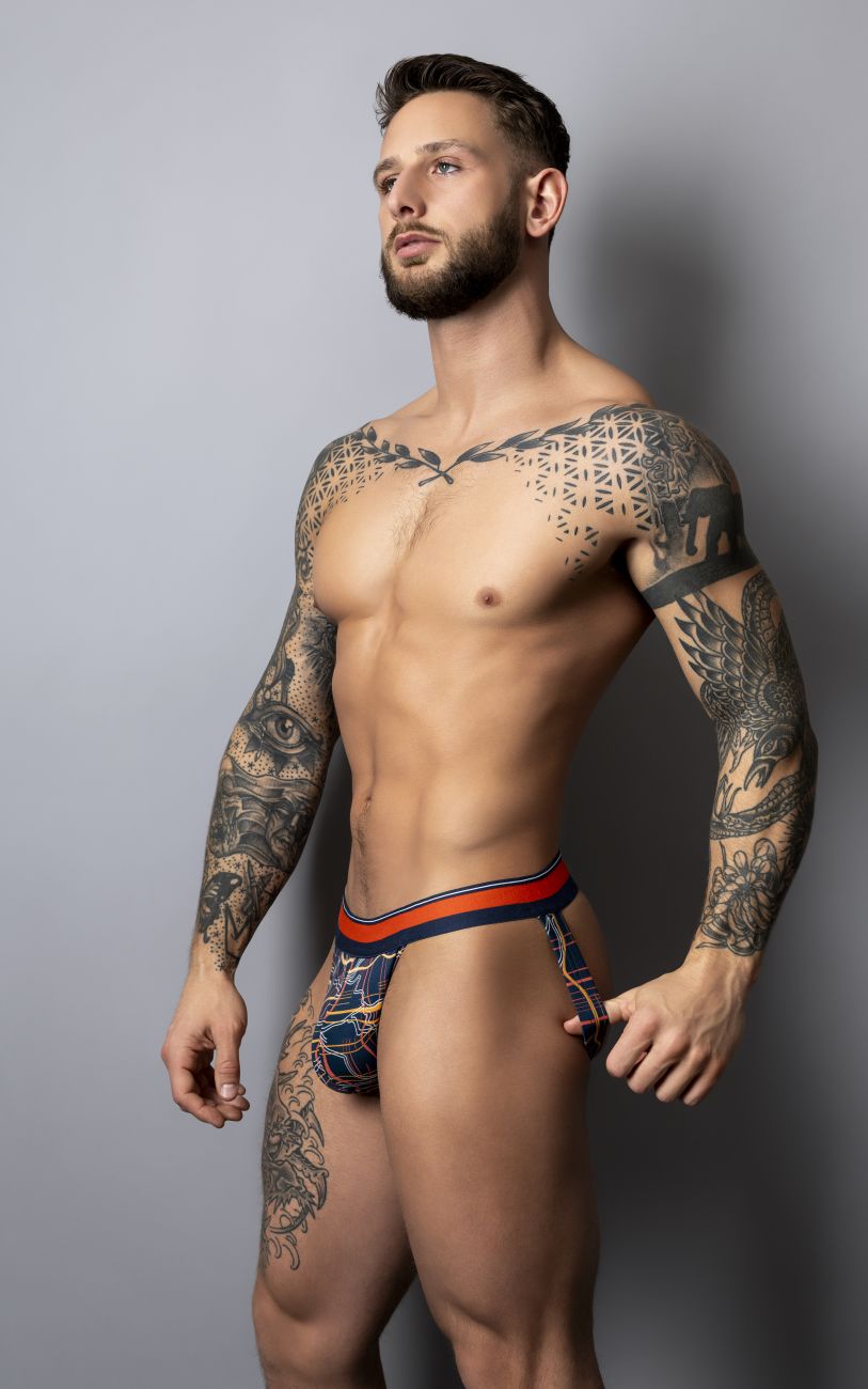 Male Power 349-299 Soo Cumfy Jock Color Navy-Orange