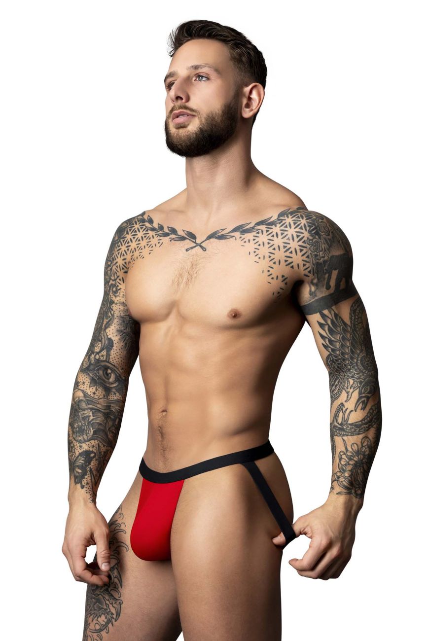 Male Power 349-300 Hot Mesh Jock Color Black-Red