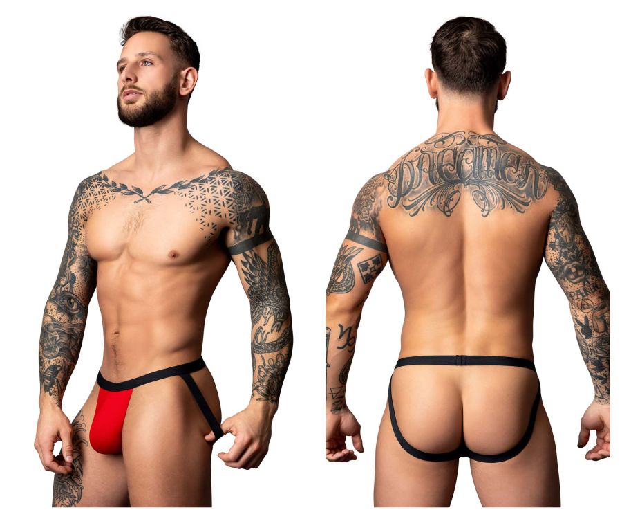 Male Power 349-300 Hot Mesh Jock Color Black-Red