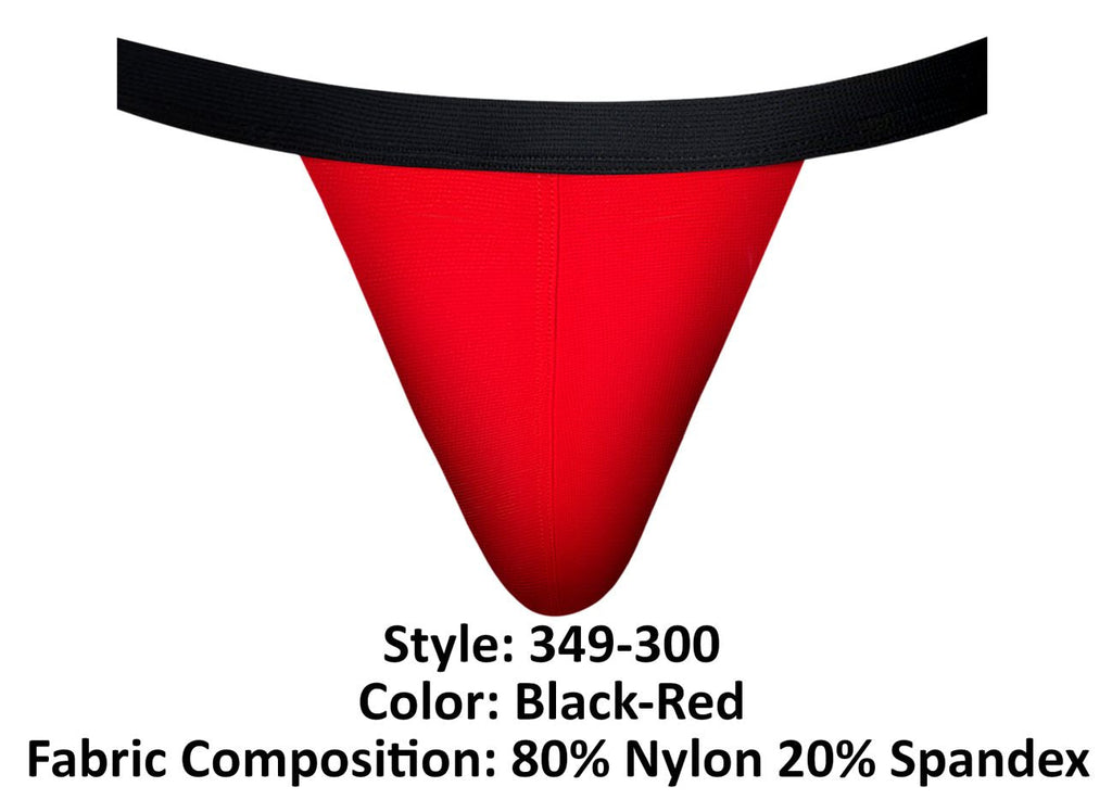 Male Power 349-300 Hot Mesh Jock Color Black-Red