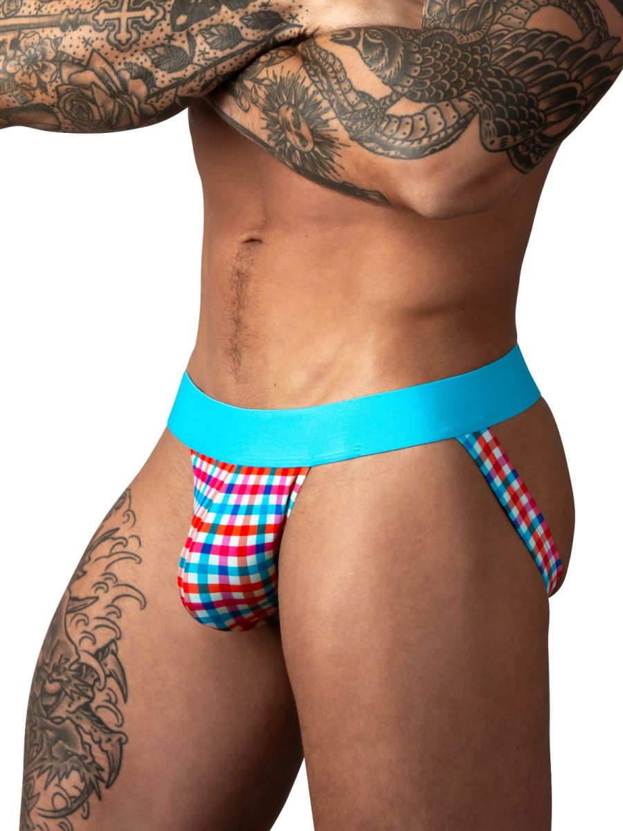 Male Power 349-306 So Comfy Gingham Jock in Gingham Print Color Gingham Print