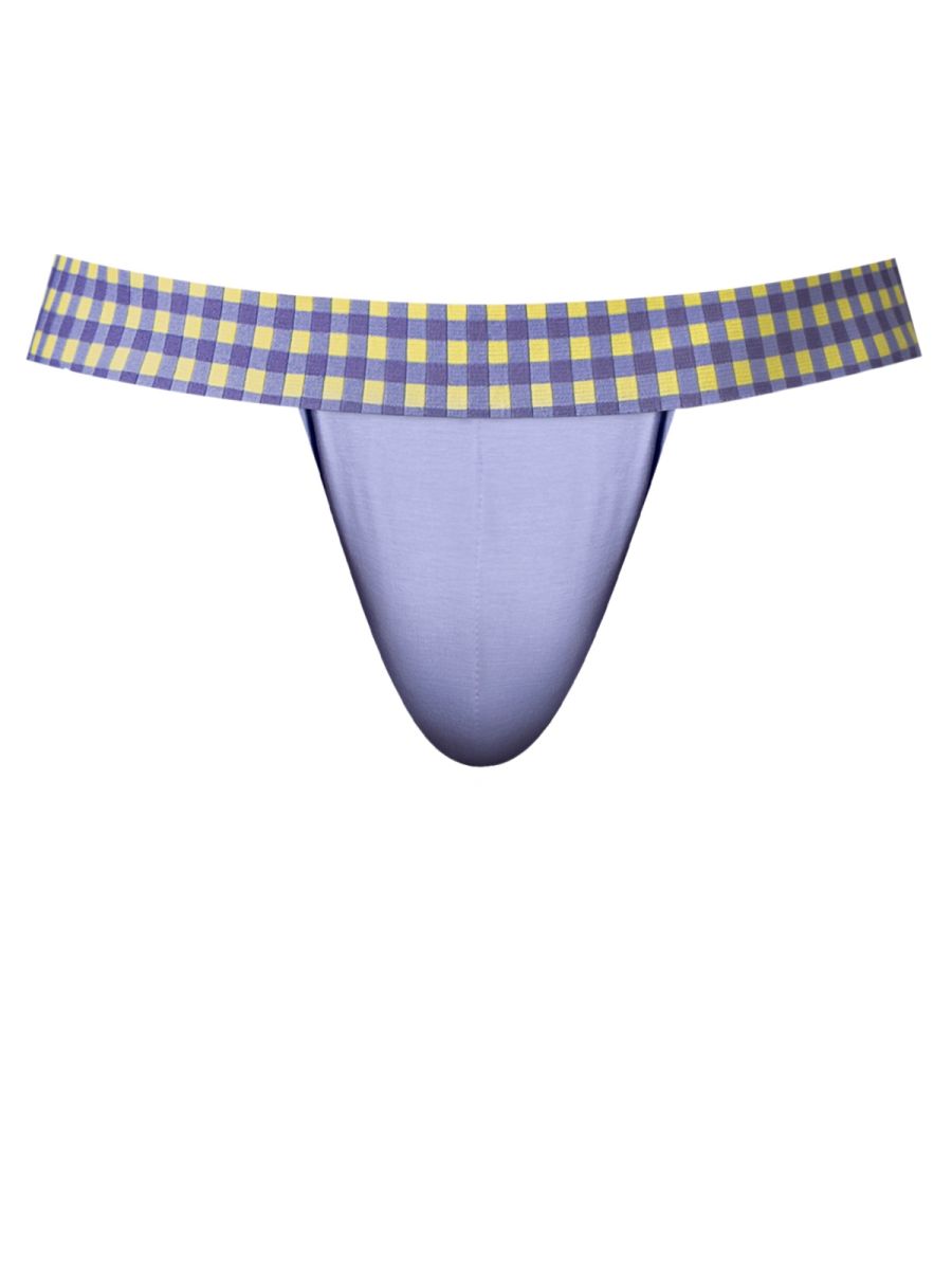 Male Power 350-306 So Comfy Gingham Jockstrap in Purple Color Purple