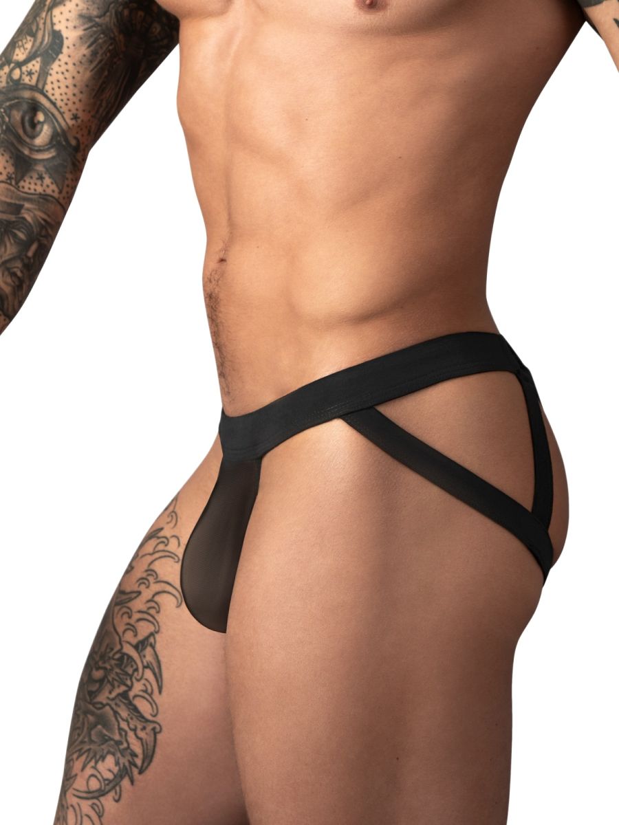 Male Power 352-307 Mesh 2 Strappy Ring Jockstrap Color Black