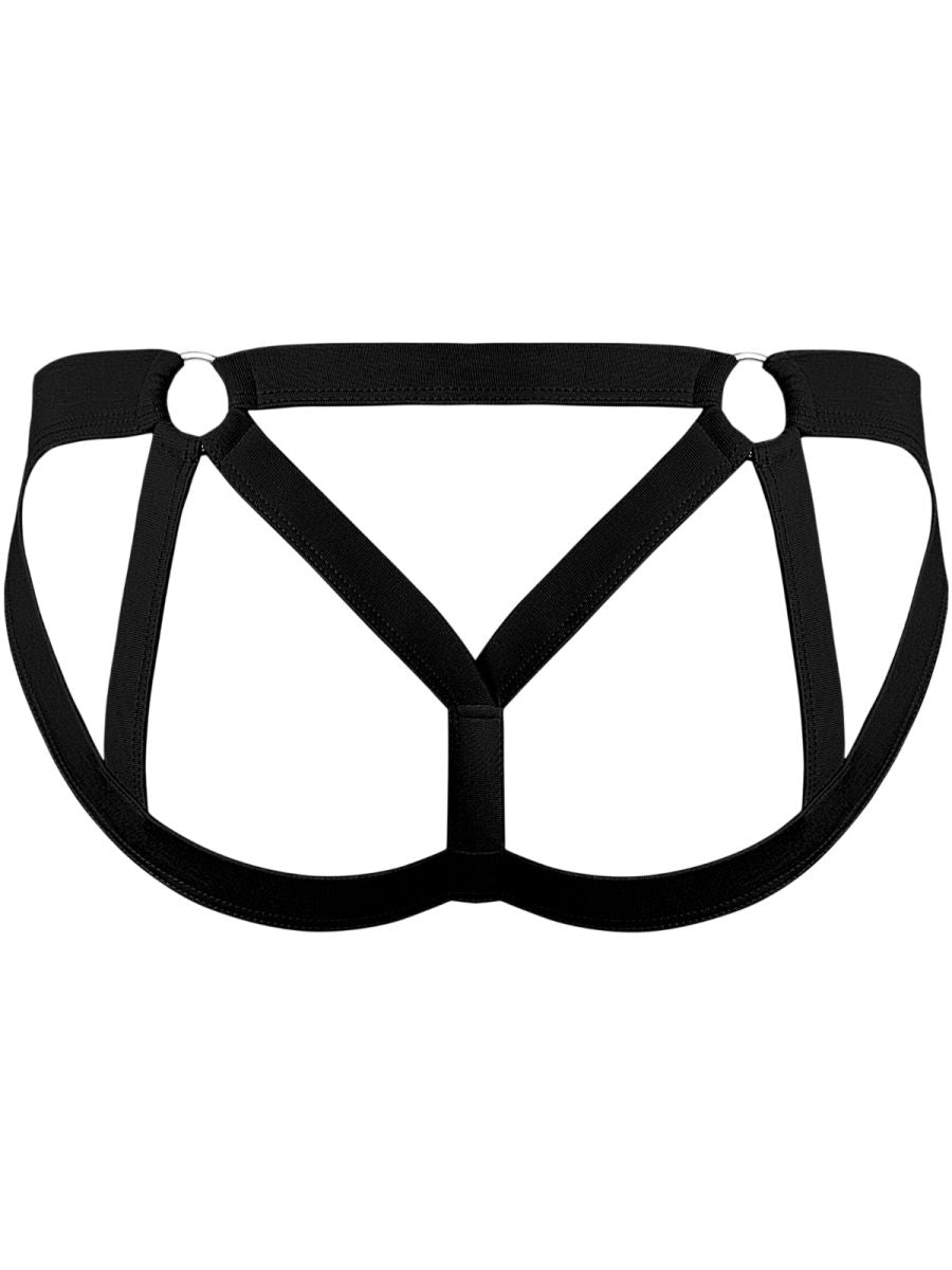 Male Power 352-307 Mesh 2 Strappy Ring Jockstrap Color Black