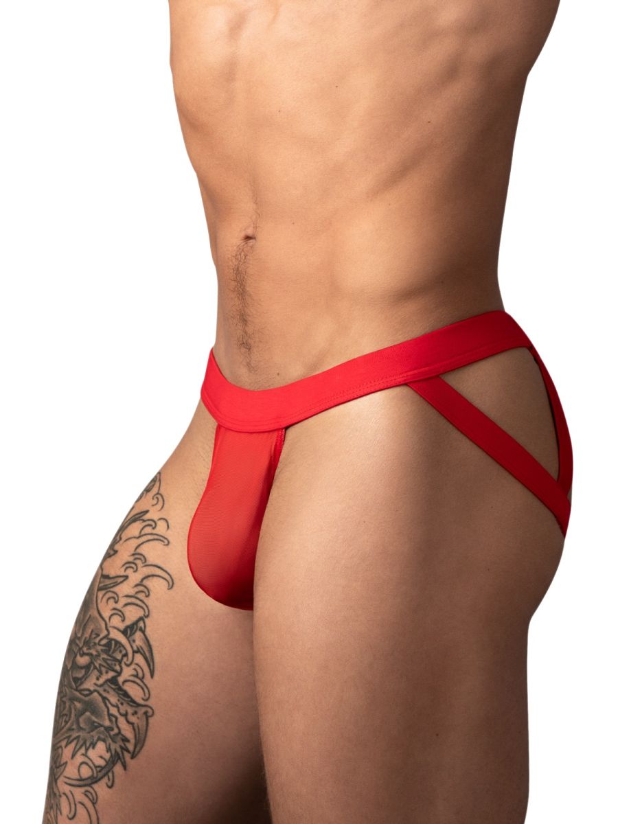 Male Power 352-307 Mesh 2 Strappy Ring Jockstrap Color Red