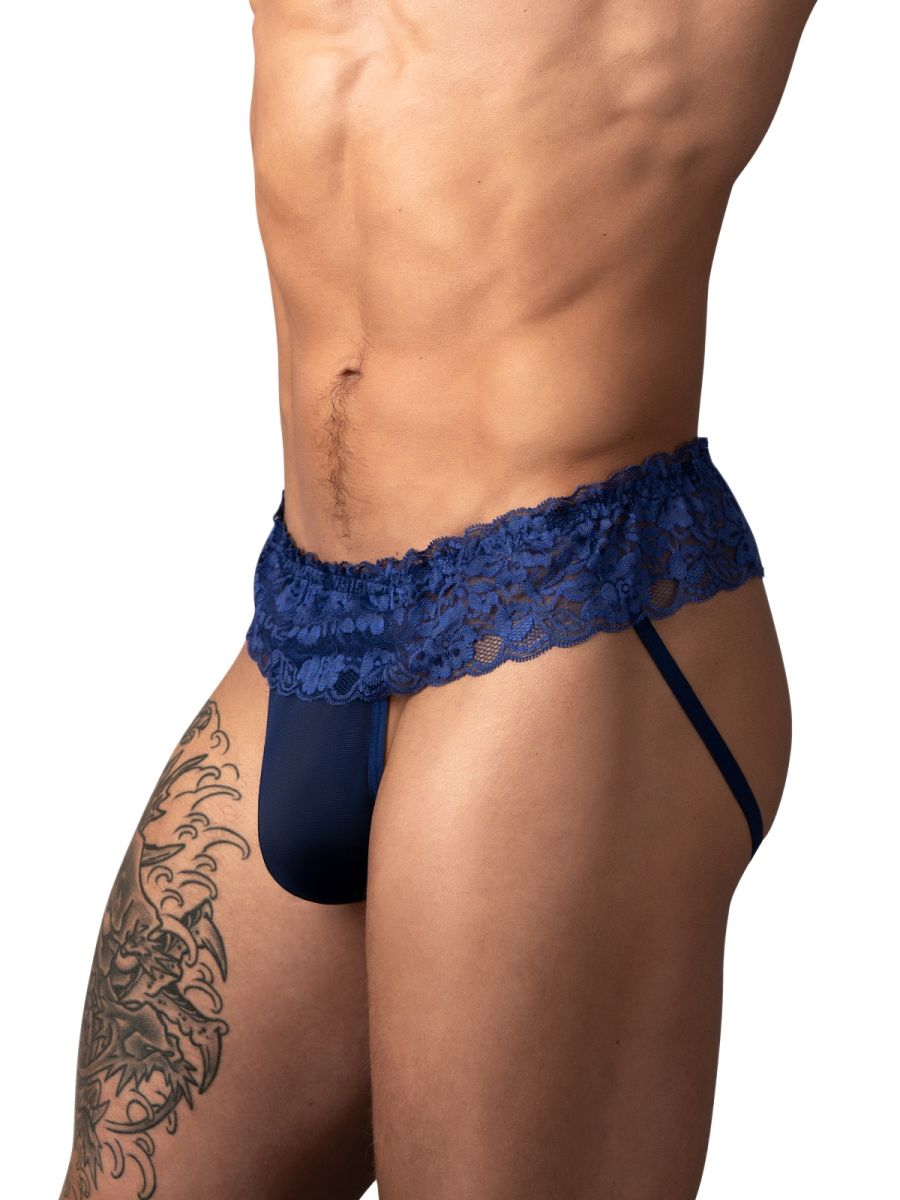 Male Power 360-280 Sassy Lace Skirt Jock Color Navy