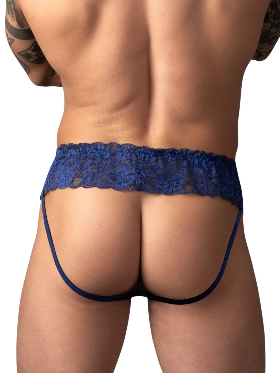 Male Power 360-280 Sassy Lace Skirt Jock Color Navy