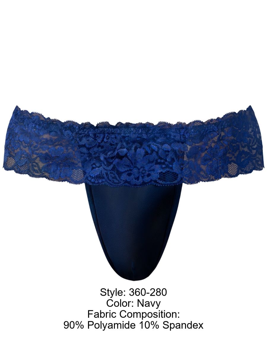 Male Power 360-280 Sassy Lace Skirt Jock Color Navy