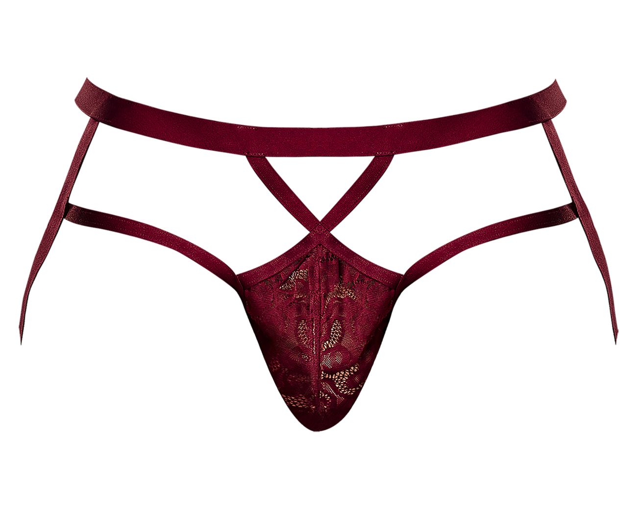 Male Power 394-289 Lucifer Strappy Jock Color Burgundy