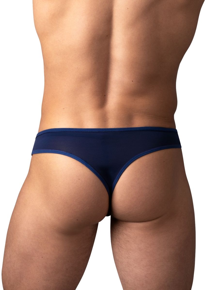 Male Power 409-280 Sassy Lace Open Ring Thong Color Navy