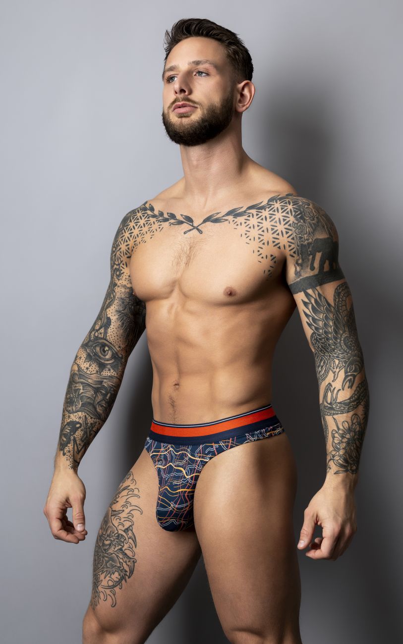 Male Power 412-299 Soo Cumfy Thong Color Navy-Orange