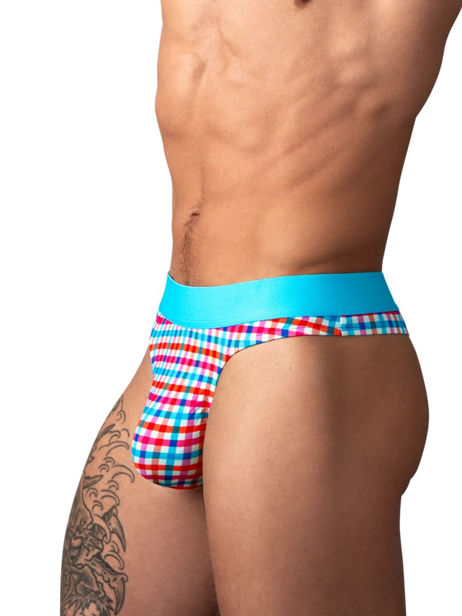 Male Power 412-306 So Comfy Gingham Thong in Gingham Print Color Gingham Print