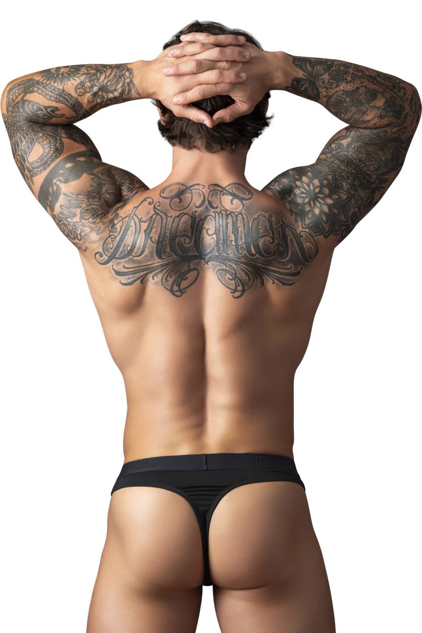 Male Power 417-304 Open Ended Thong Open Front Elastic Cock Ring Color Black