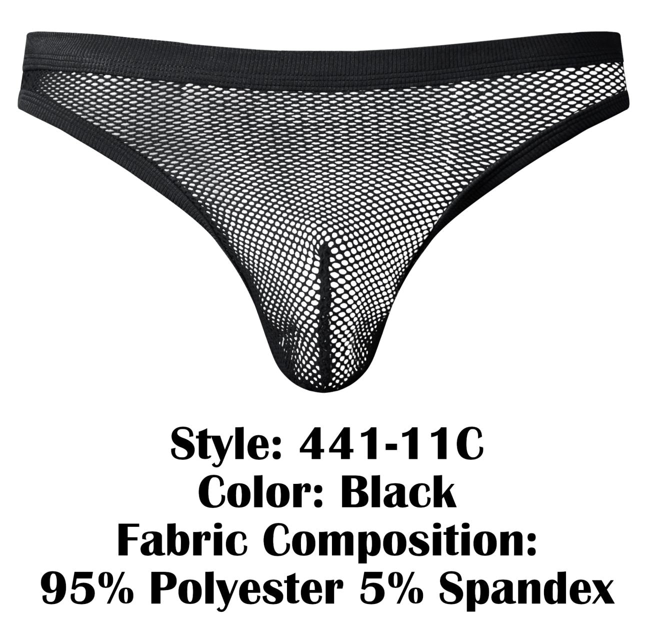 Male Power 441-11C Fishnet 2 Bong Thong Color Black
