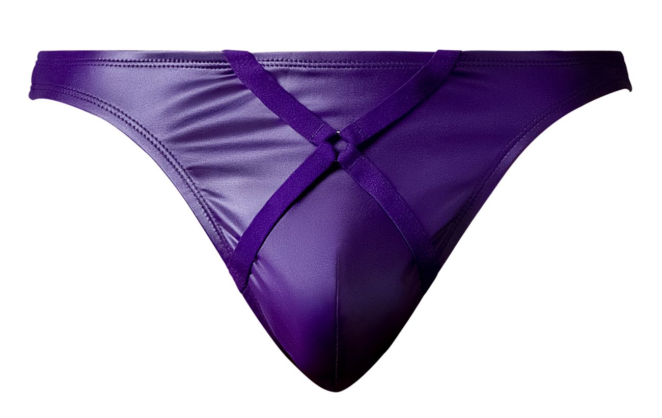 Male Power 447-302 Eggplant Crossover Thong Color Plum