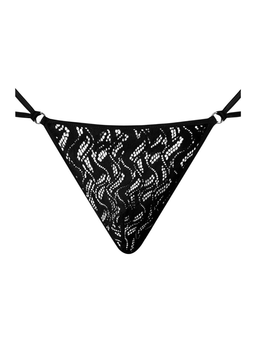 Male Power 456-305 Ripple Micro V-String Thong Color Black