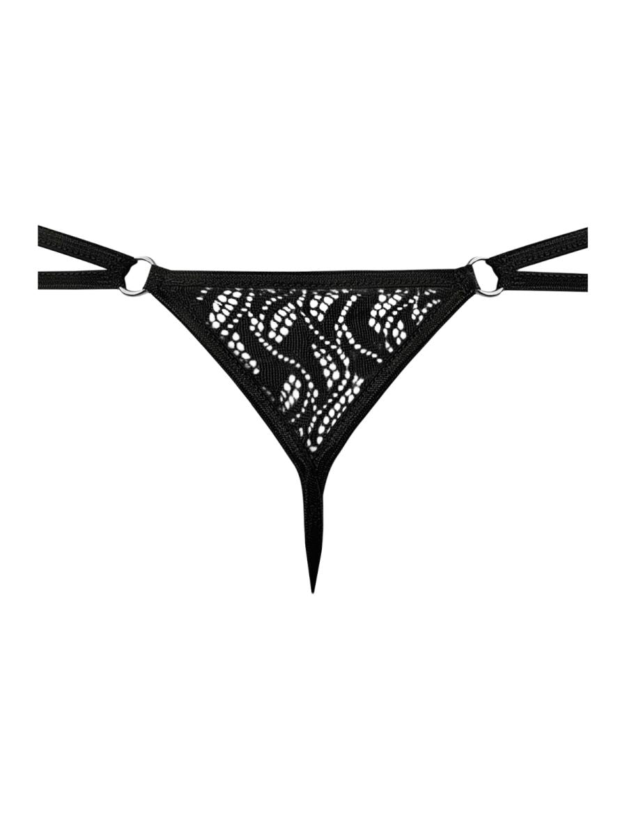 Male Power 456-305 Ripple Micro V-String Thong Color Black