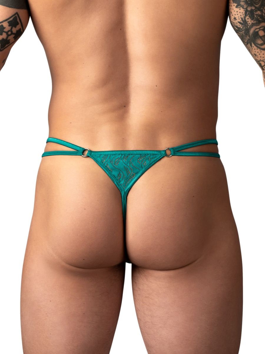 Male Power 456-305 Ripple Micro V-String Thong Color Teal