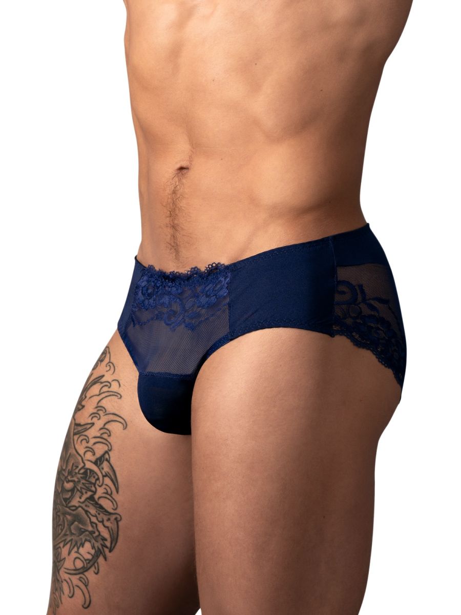 Male Power 492-280 Sassy Lace Bikini Sold Pouch Color Navy