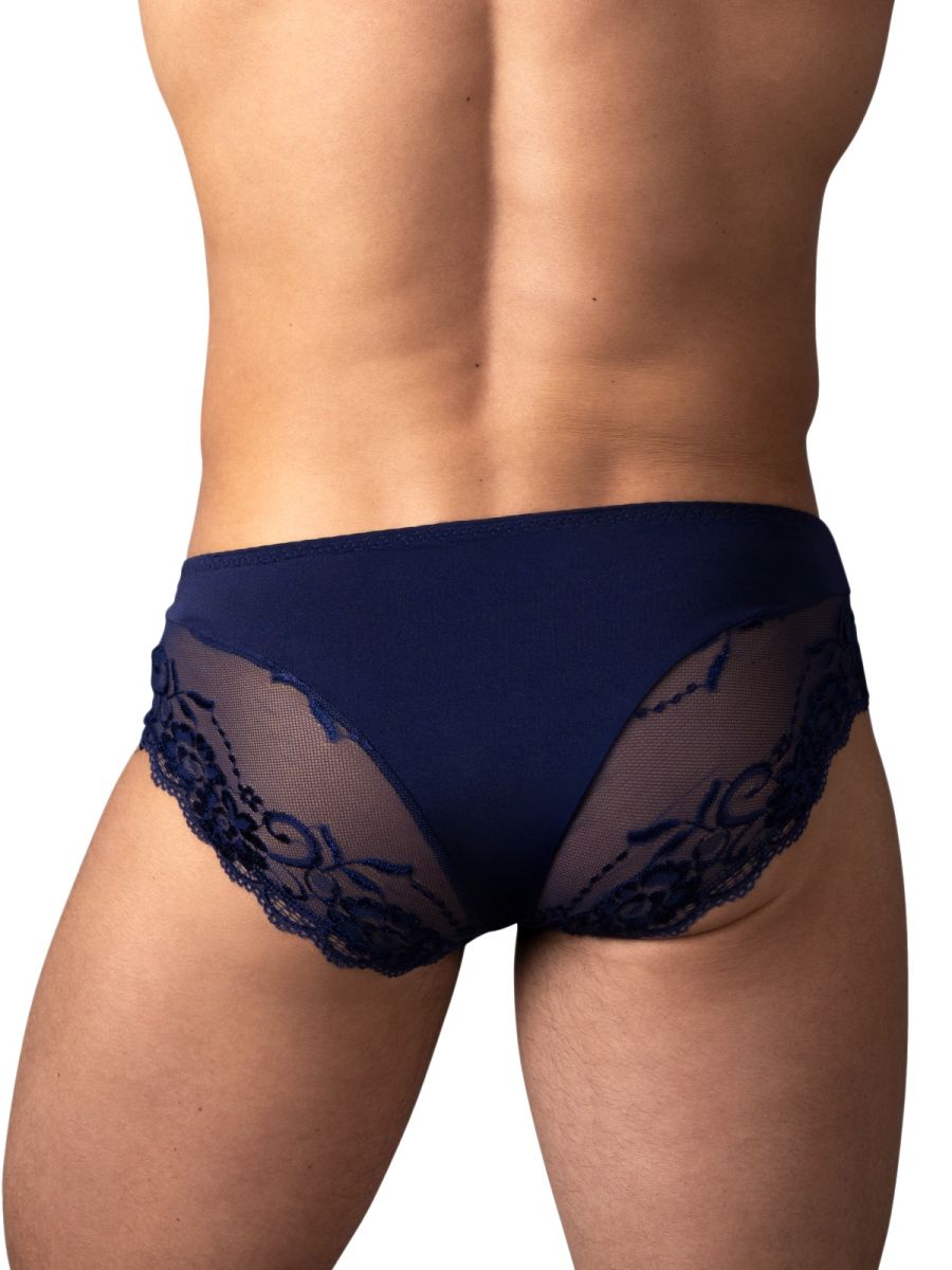 Male Power 492-280 Sassy Lace Bikini Sold Pouch Color Navy
