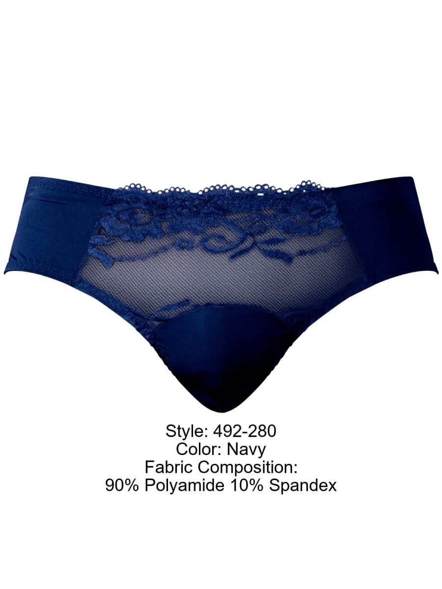 Male Power 492-280 Sassy Lace Bikini Sold Pouch Color Navy