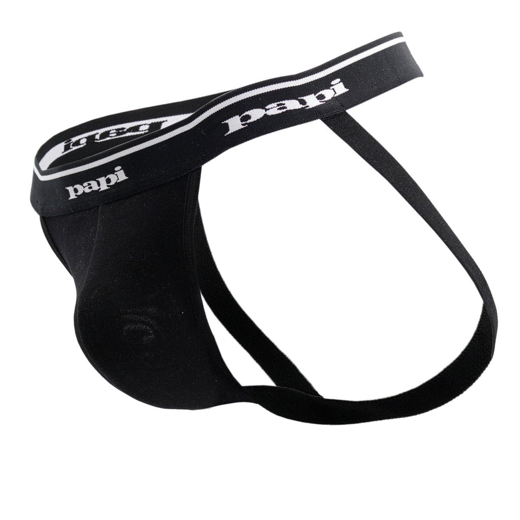 Papi Men's Underwear 705910-999 3PK 1X1 Rib Jockstrap Color Black-Red-Turquoise