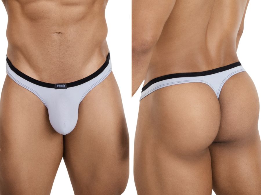 Pikante 26077 PIK 26077 Isis Men's Thongs in Sleek Gray Color Gray