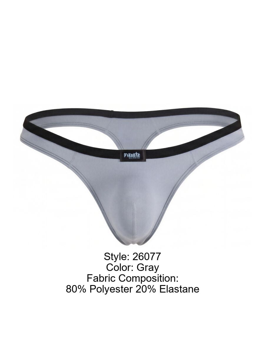 Pikante 26077 PIK 26077 Isis Men's Thongs in Sleek Gray Color Gray