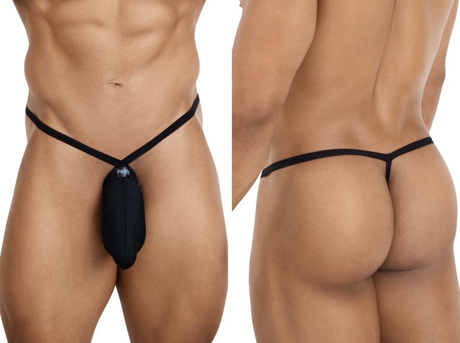 Pikante 26087 PIK 26087 Minimalist Men's G-String Set in Sleek Black Color Black
