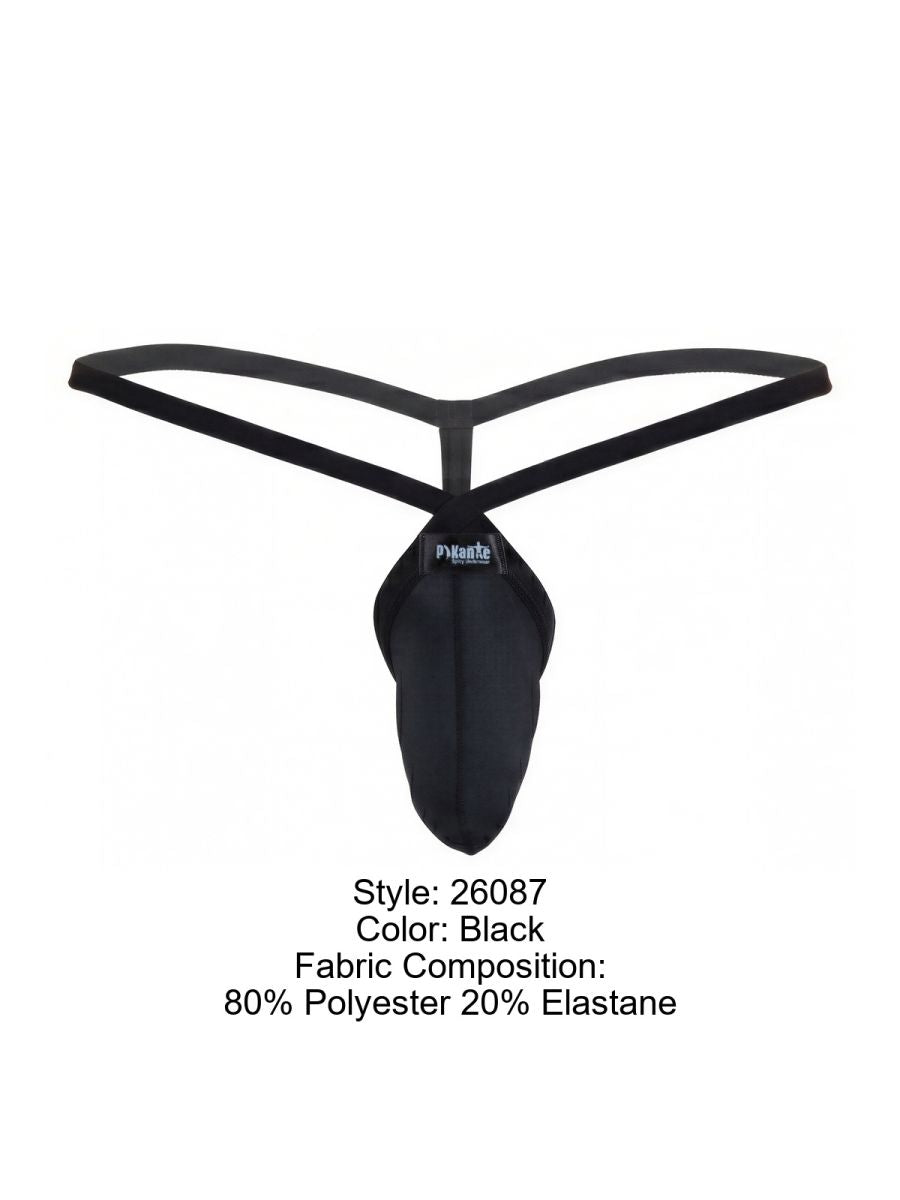 Pikante 26087 PIK 26087 Minimalist Men's G-String Set in Sleek Black Color Black