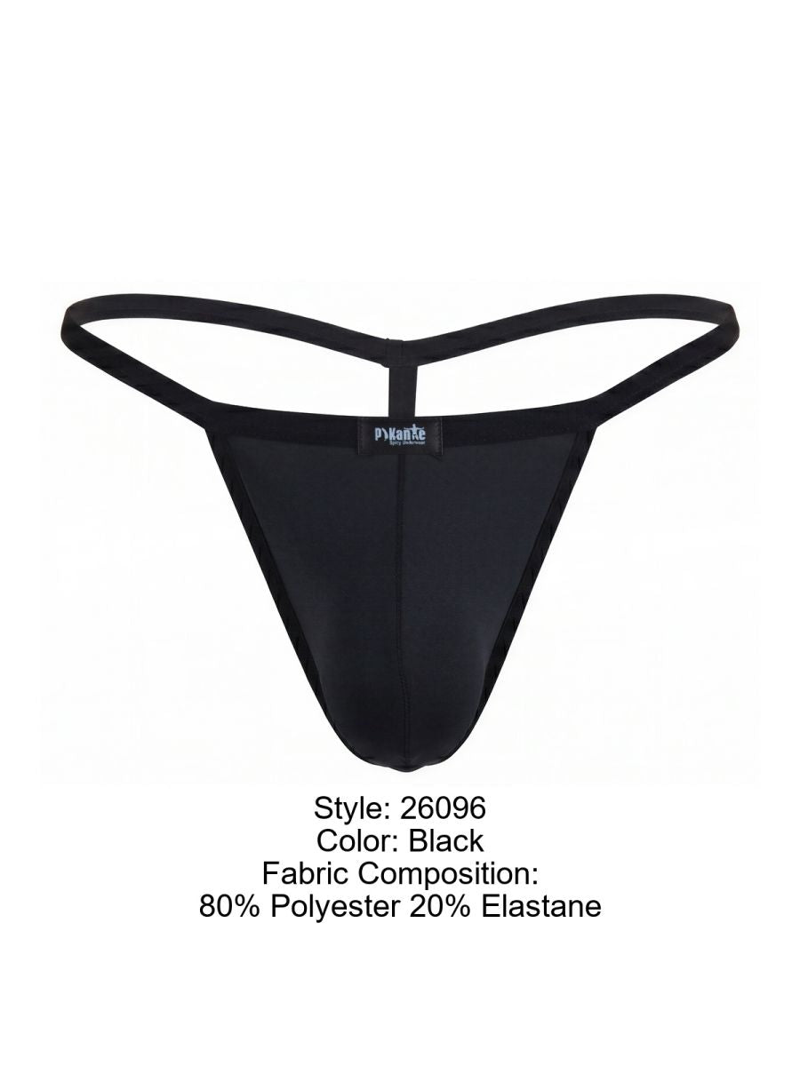 Pikante 26096 PIK 26096 Nut G-String in Sleek Black Color Black