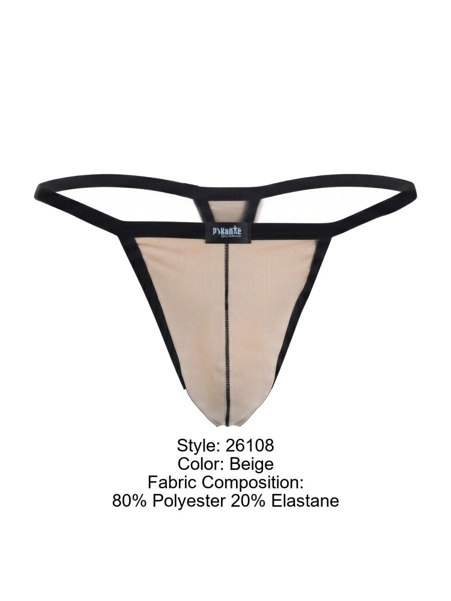 Pikante 26108 PIK 26108 Khonsu Thongs in Beige - Sleek and Striking Men's Underwear Color Beige