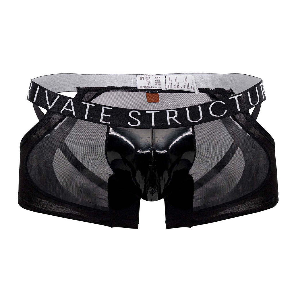 Private Structure LCUT4420 Alpha Low Waist Mesh Back Jockstrap Trunks Color Black