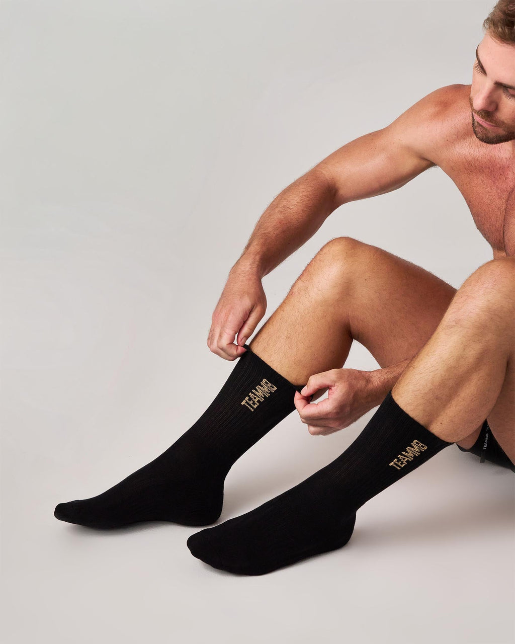 TEAMM8 Crew Socks - Black|Tan