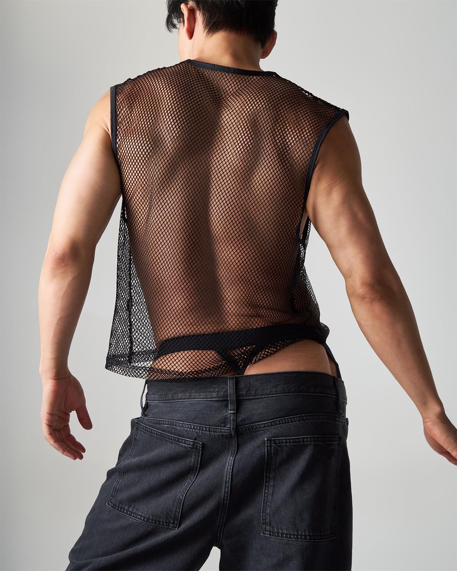 Edge Net Muscle Tank - Jet