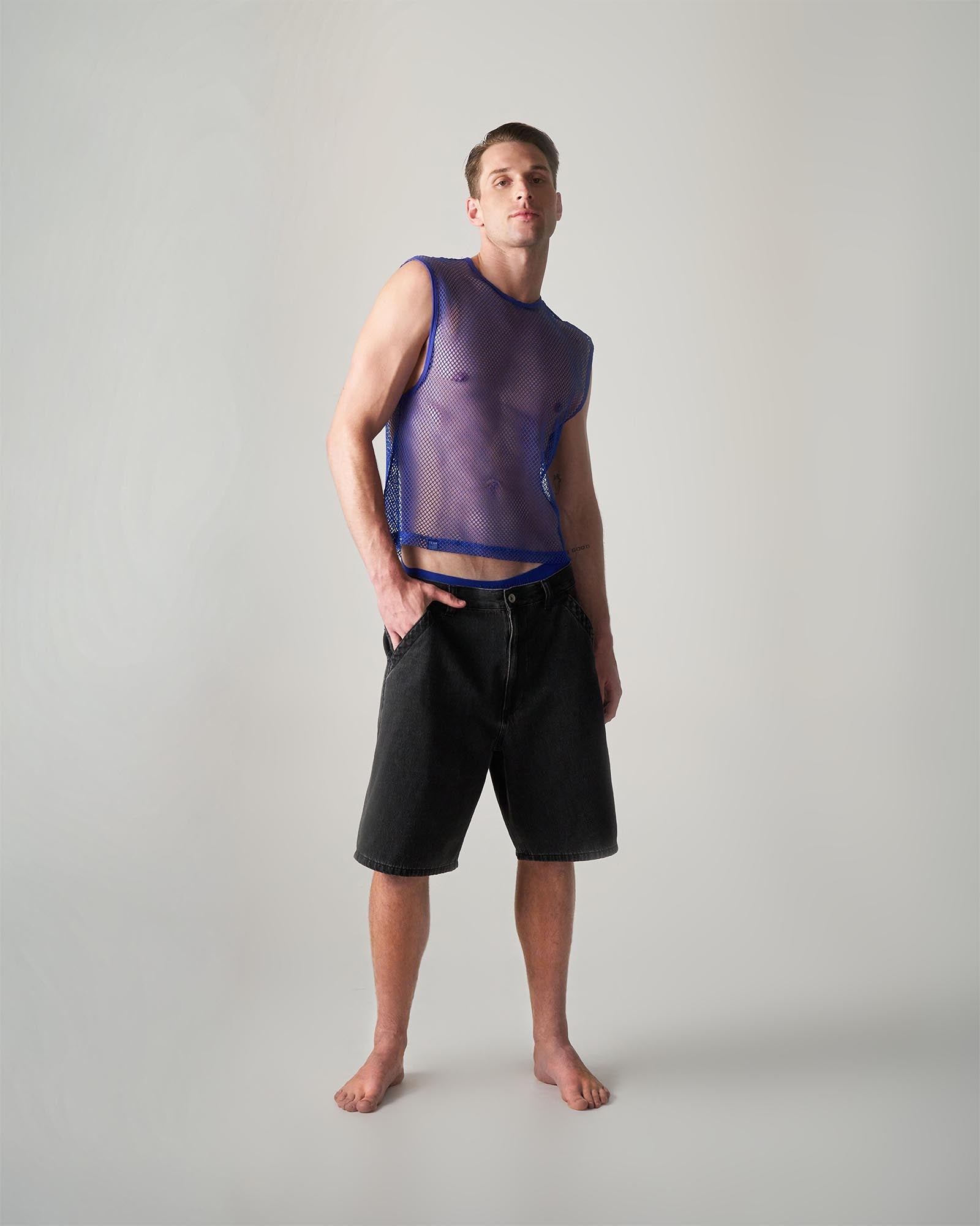 Edge Net Muscle Tank - Ultramarine