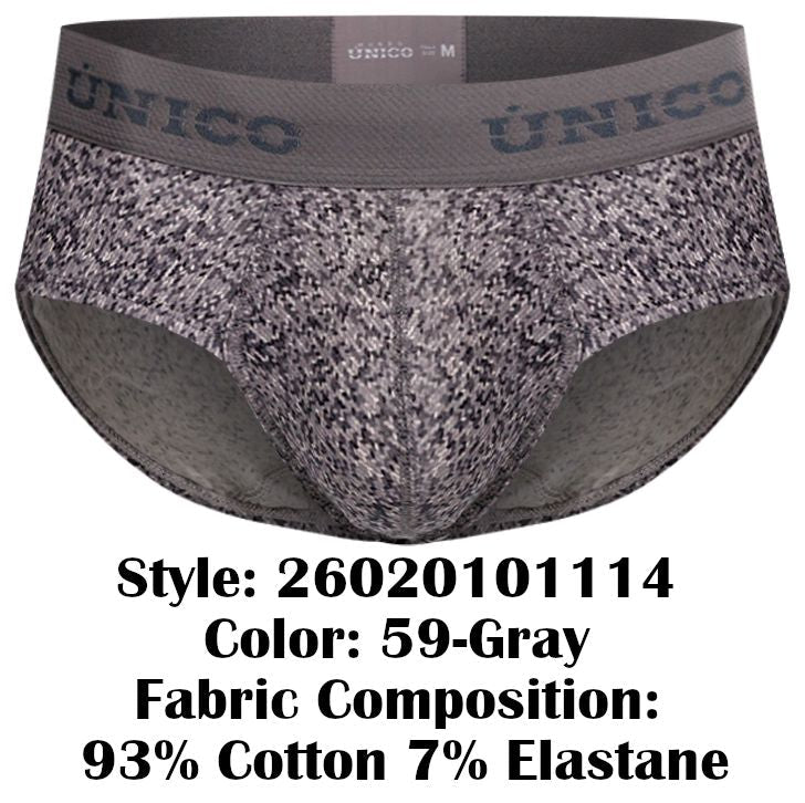 Unico 26020101114 Suede Briefs Color 59-Gray