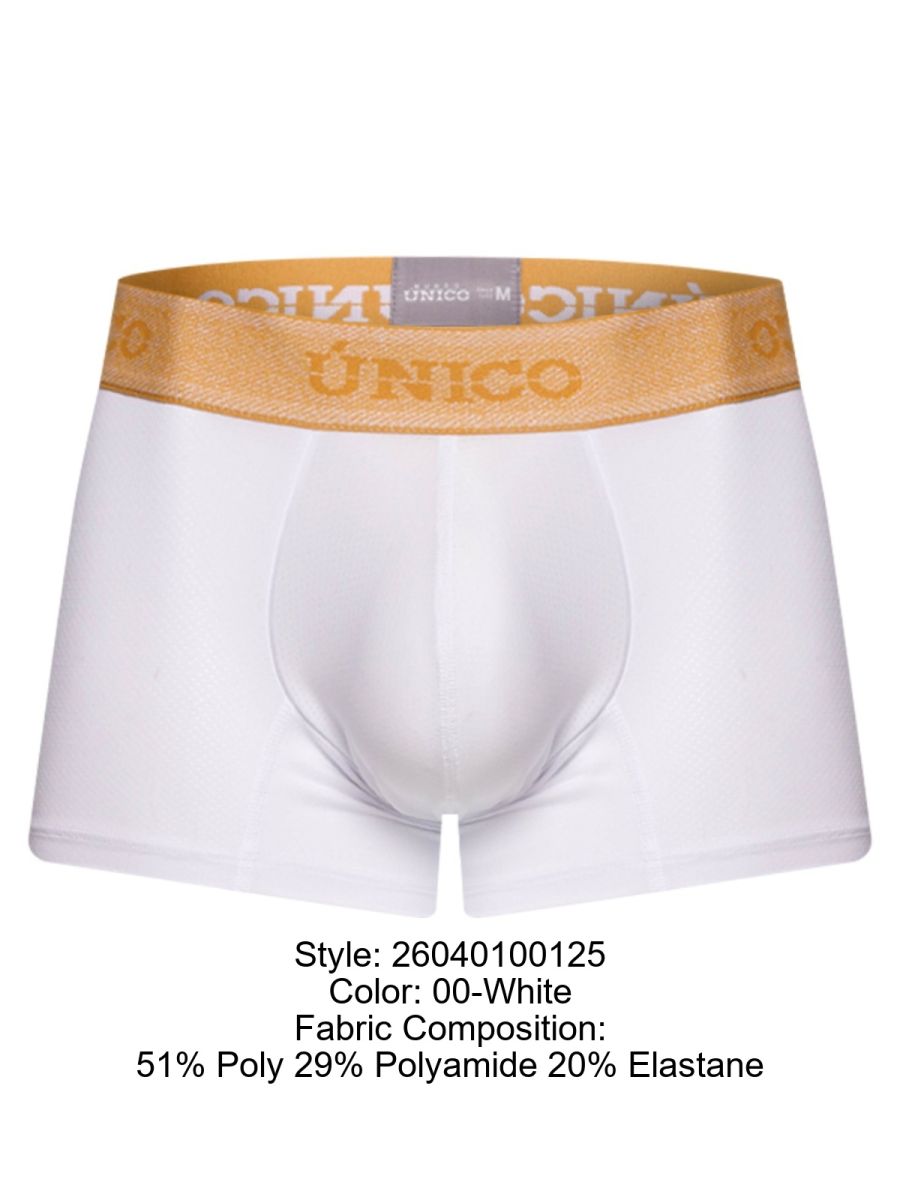Unico 26040100125 Amber Trunks Color 00-White - Premium Athletic Fit