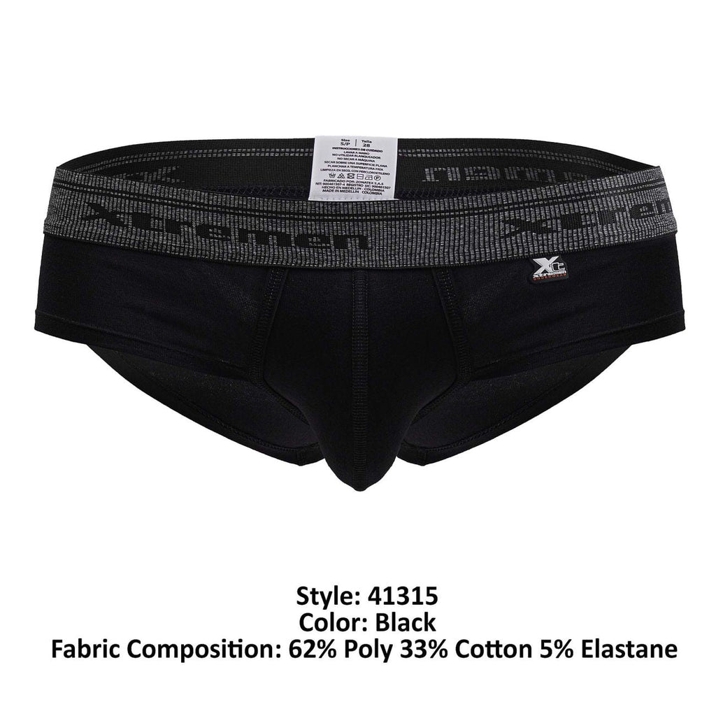 Xtremen Men's Underwear 41315 Cotton Blend Briefs Color Black