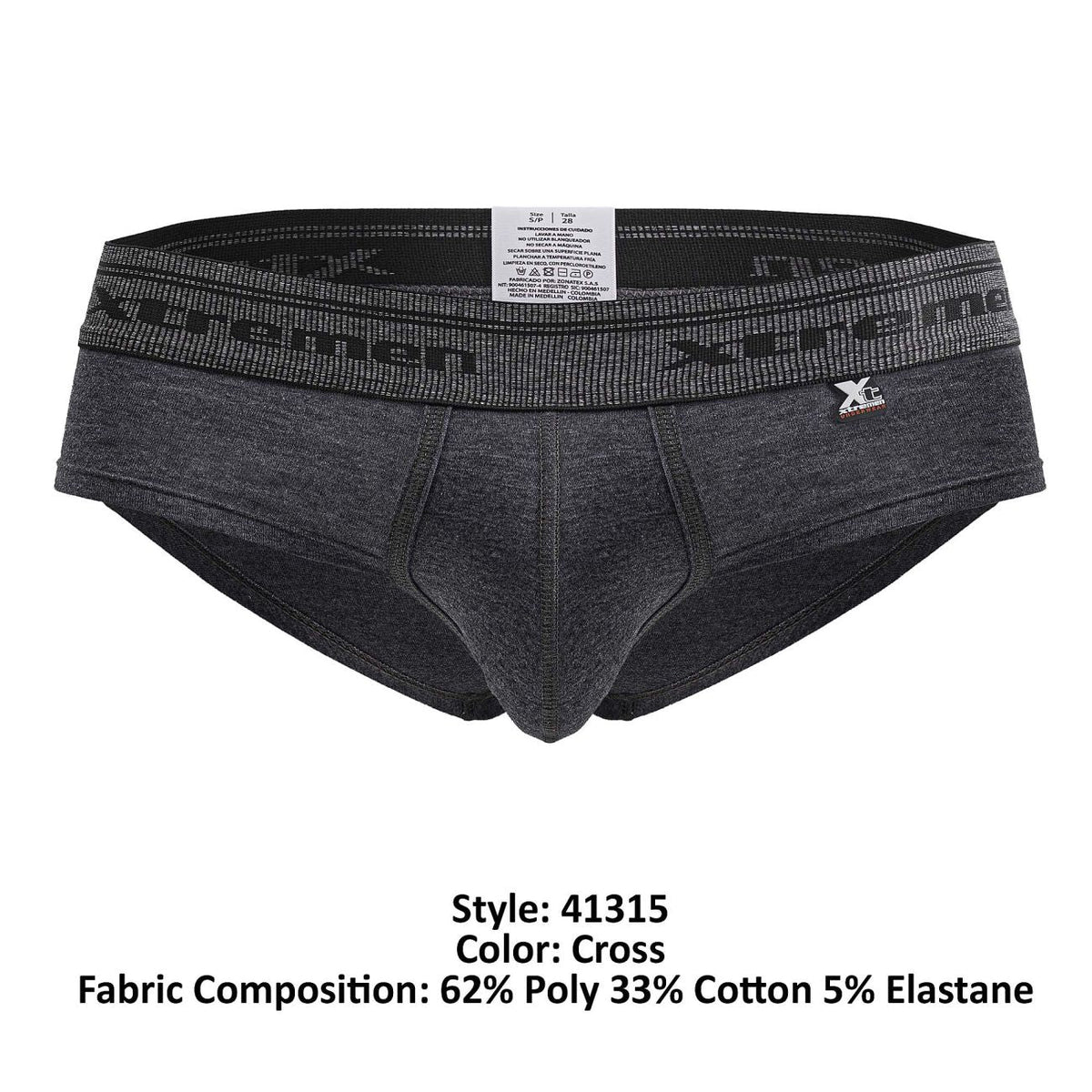 Xtremen Men's Underwear 41315 Cotton Blend Briefs Color Cross