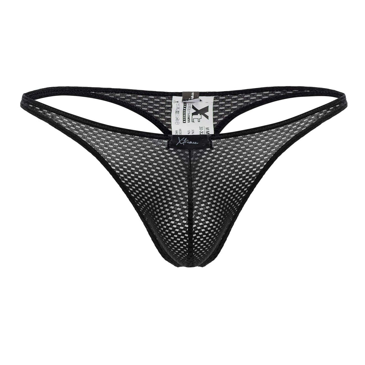 Xtremen Men's Underwear 91185 Mesh Thongs Color Black