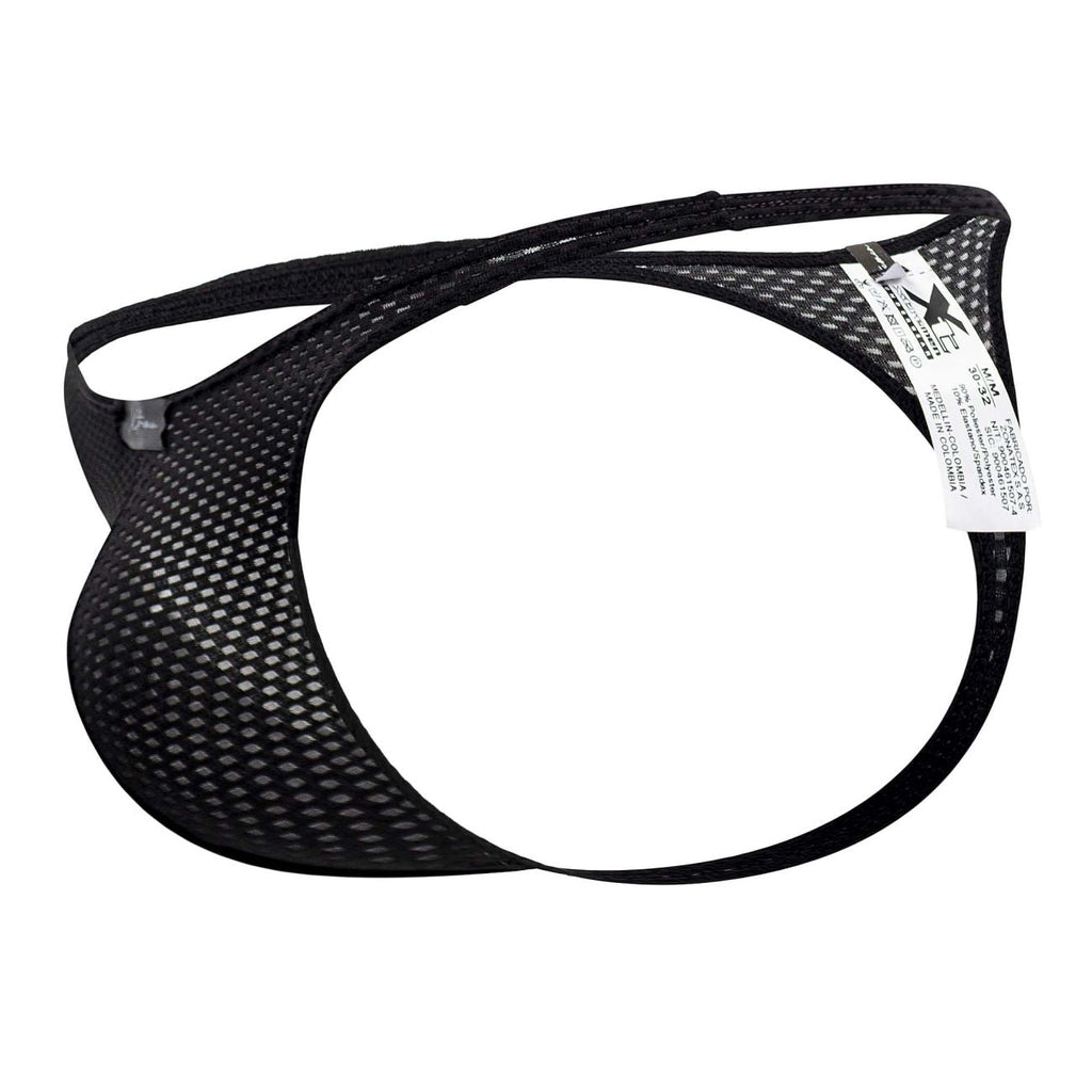 Xtremen Men's Underwear 91185 Mesh Thongs Color Black