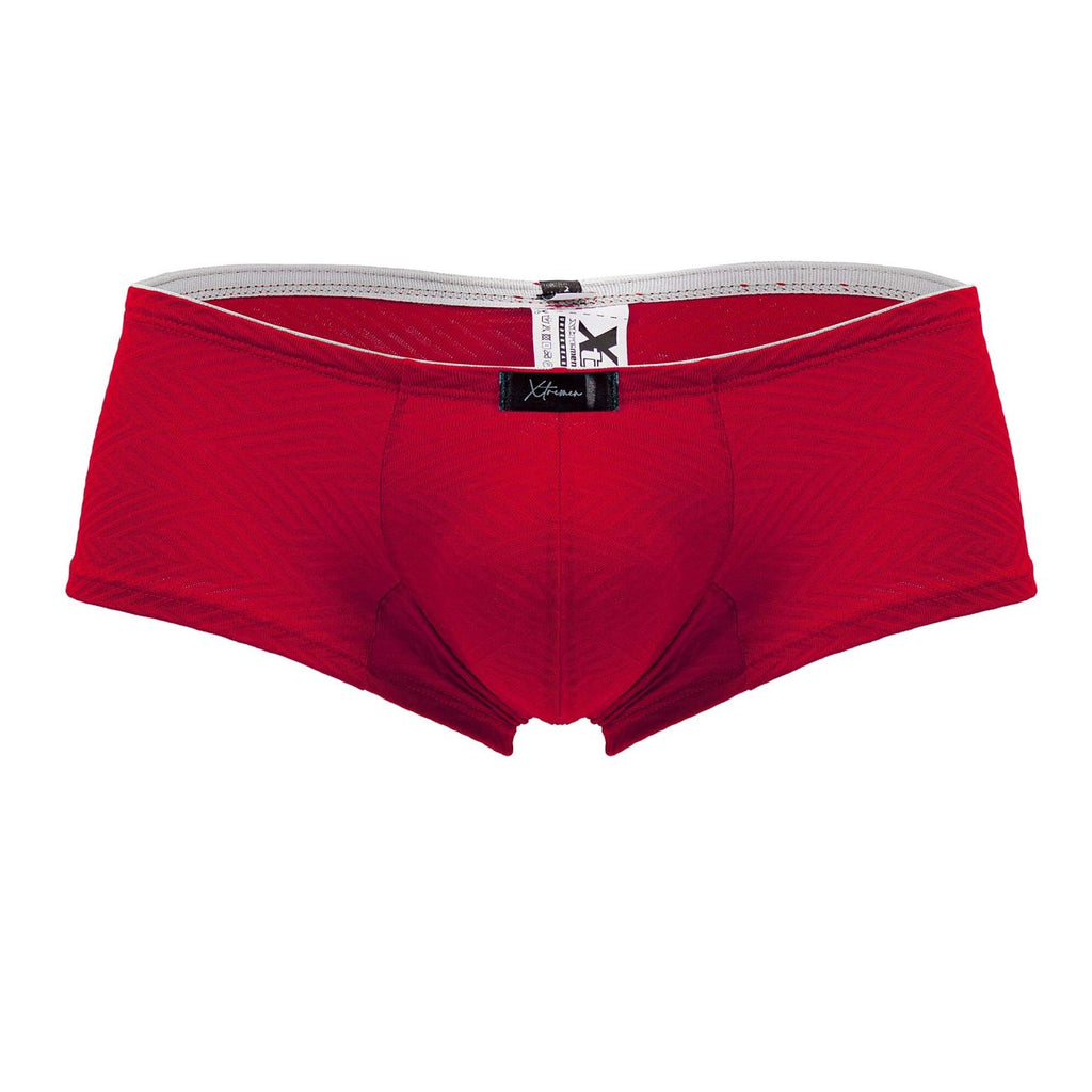 Xtremen Men's Underwear 91190 Jacquard Trunks Color Red