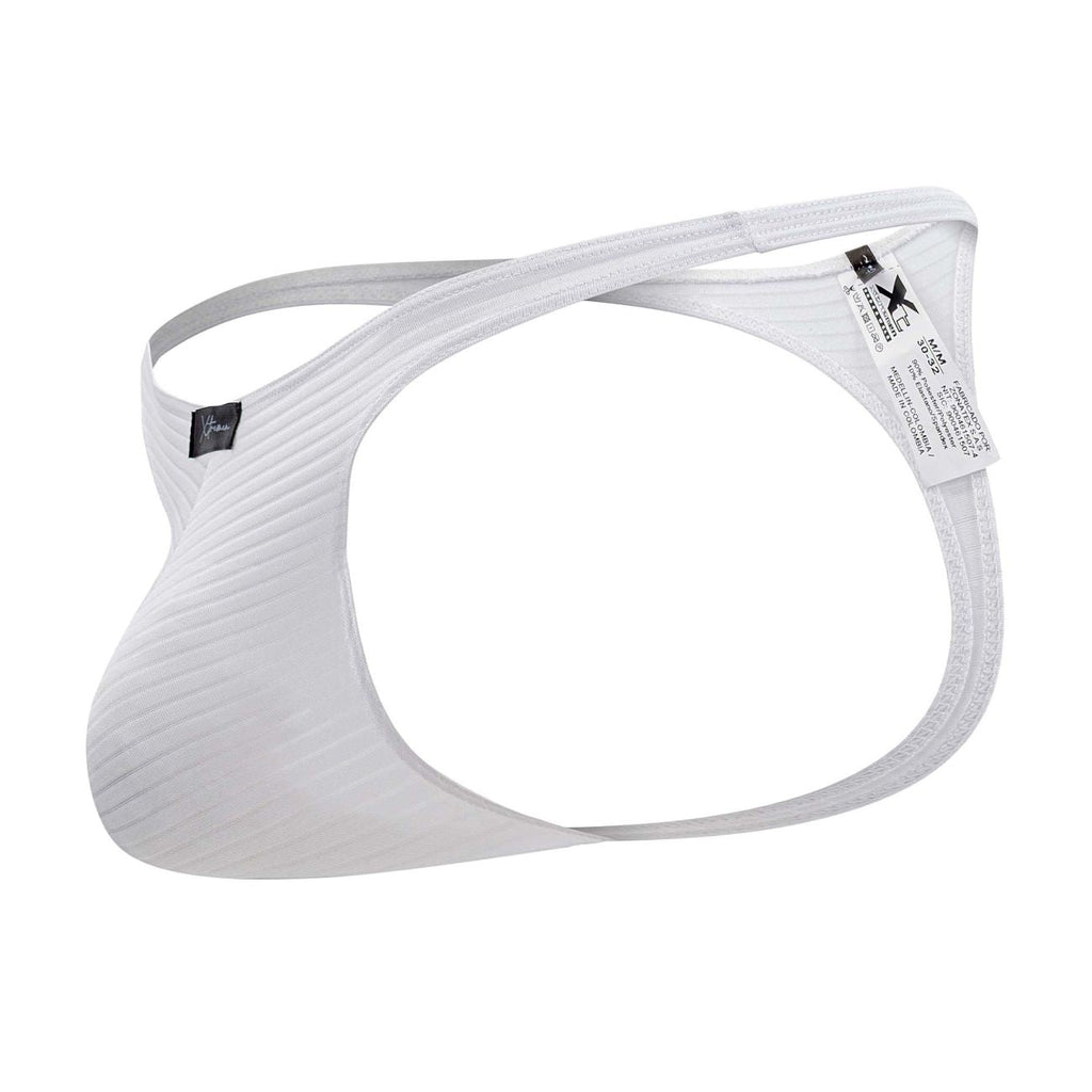 Xtremen Men's Underwear 91198 Jacquard Thongs Color White