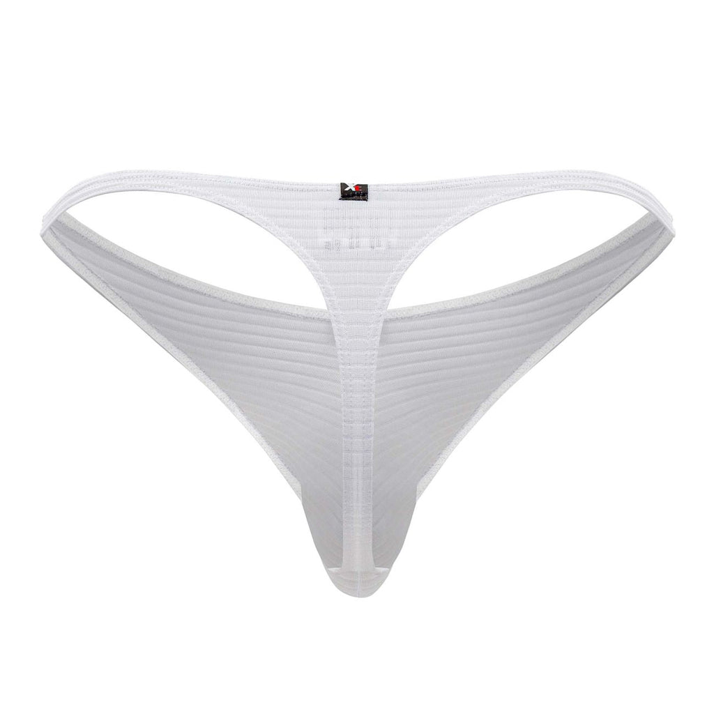 Xtremen Men's Underwear 91198 Jacquard Thongs Color White