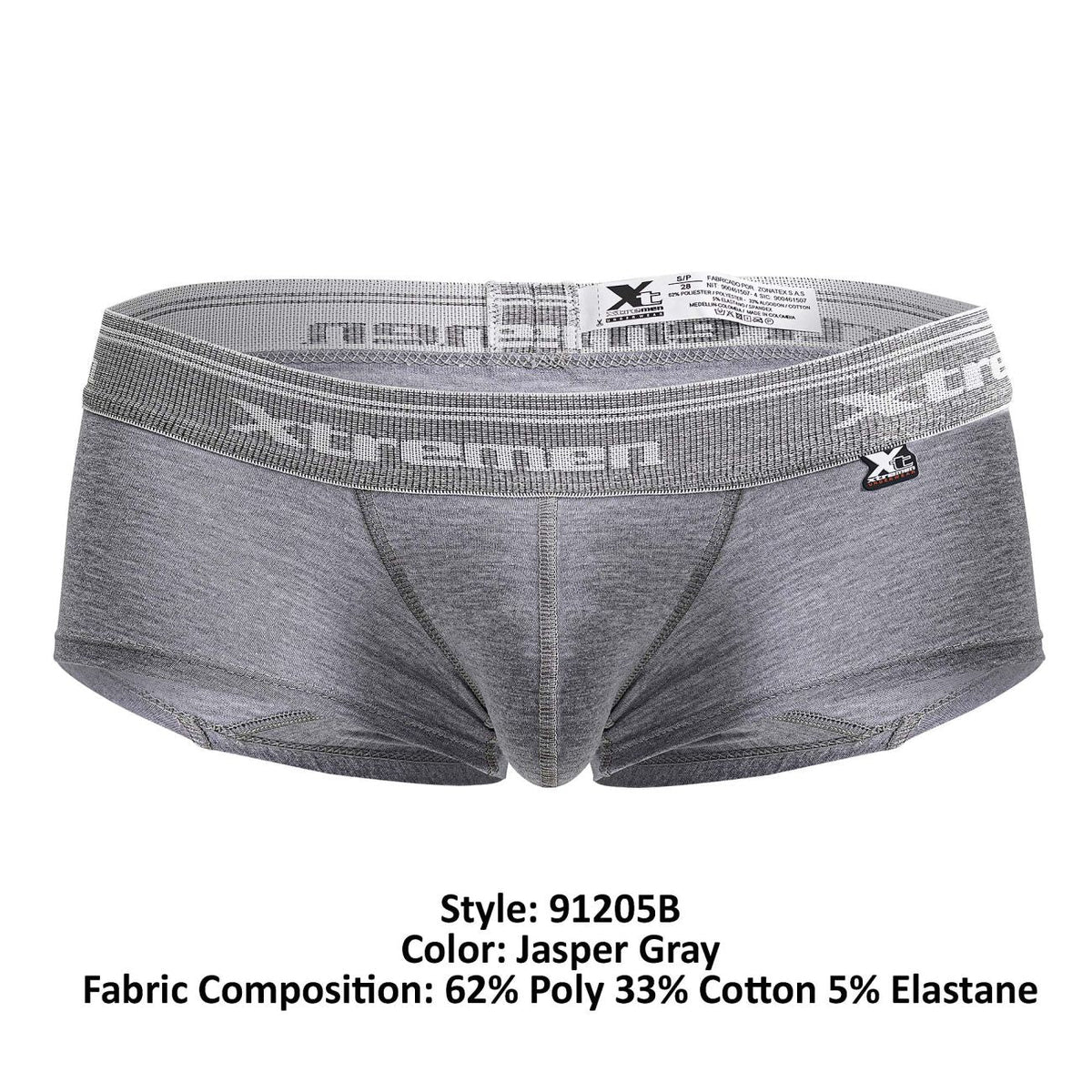 Xtremen Men's Underwear 91205B Cotton Blend Trunks Color Jasper Gray
