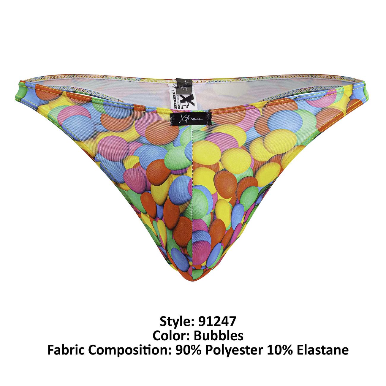 Xtremen 91247 Printed Thongs Color Bubbles